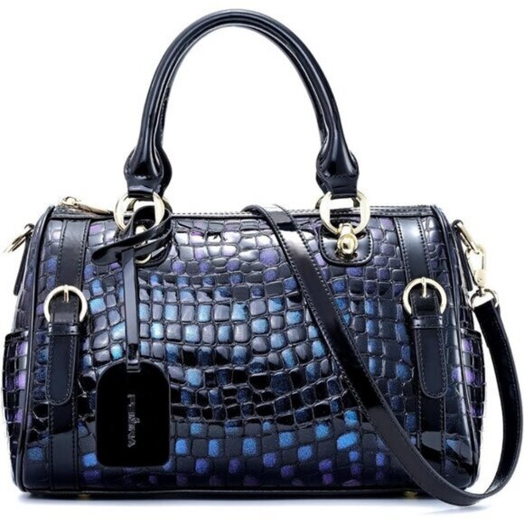 ⚡Women Blue Genuine Leather Tote Handbag Clutch Purse Crossbody Bag - Picture 9 of 9